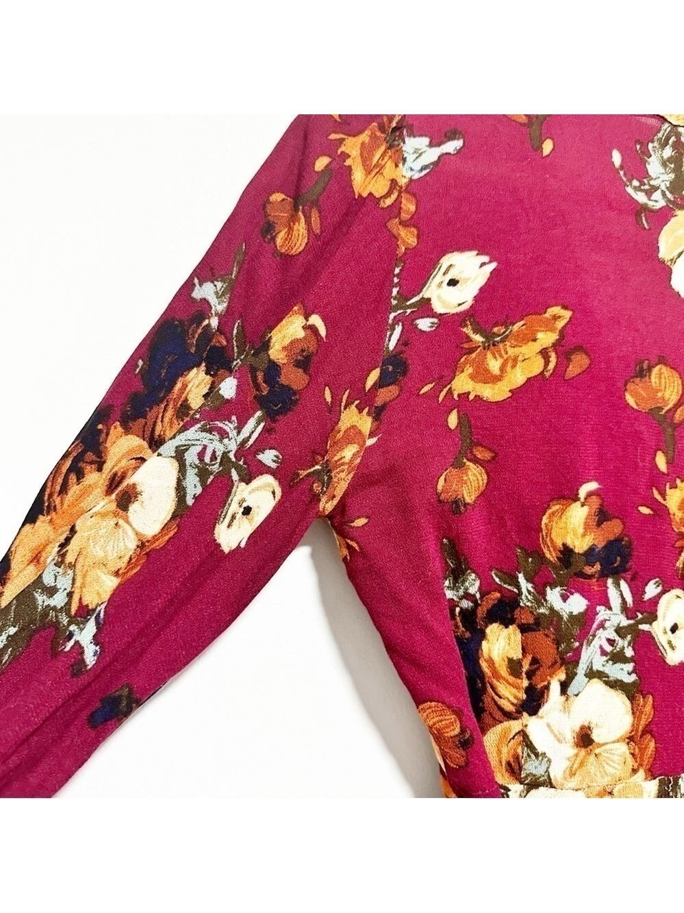 Anthropologie HD in Paris Gail Wrap Blouse Floral Top Deep V Neckline Size US 6 - Picture 8 of 12